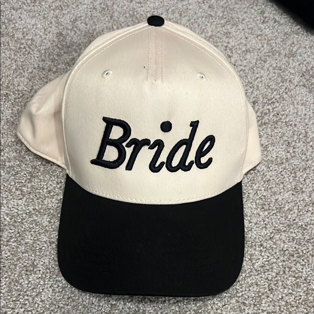 Bride Embroidered Two-Tone Baseball Cap - Cream & Black